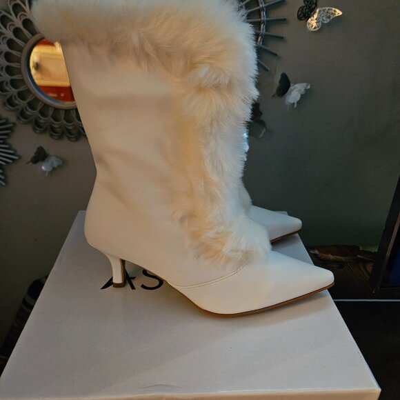 Midnight Velvet Faux Fur Trim Boot Sz 9.5 - Picture 6 of 8